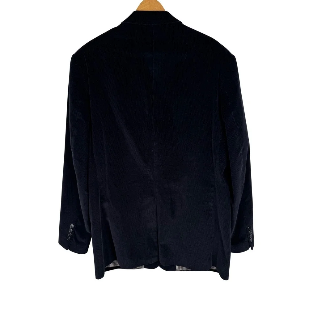 Saddlebred Corduroy 2 Button Blazer Mens‎ 44L Sport Coat Black 100% Cotton